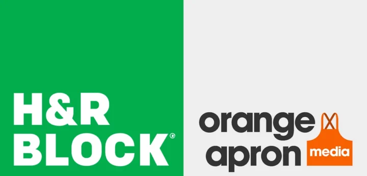 H&R Block and Orange Apron Media logos